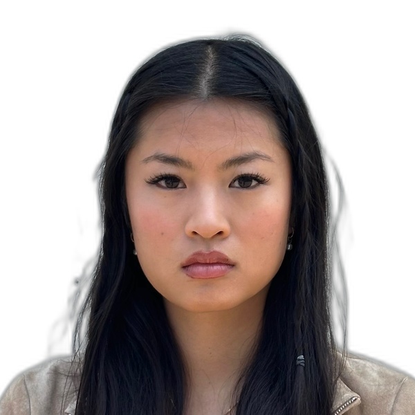 2×2 U.S. passport photo with white background, print-ready