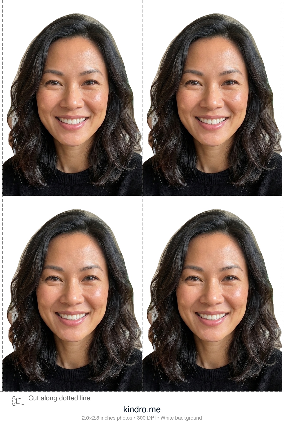 4×6 Canadian passport photo print layout